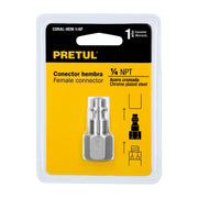 Conector rápido de acero, hembra, cuerda 1/4' NPT, PRETUL