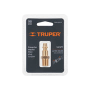 Conector rápido de latón, macho, cuerda 1/4' NPT, TRUPER