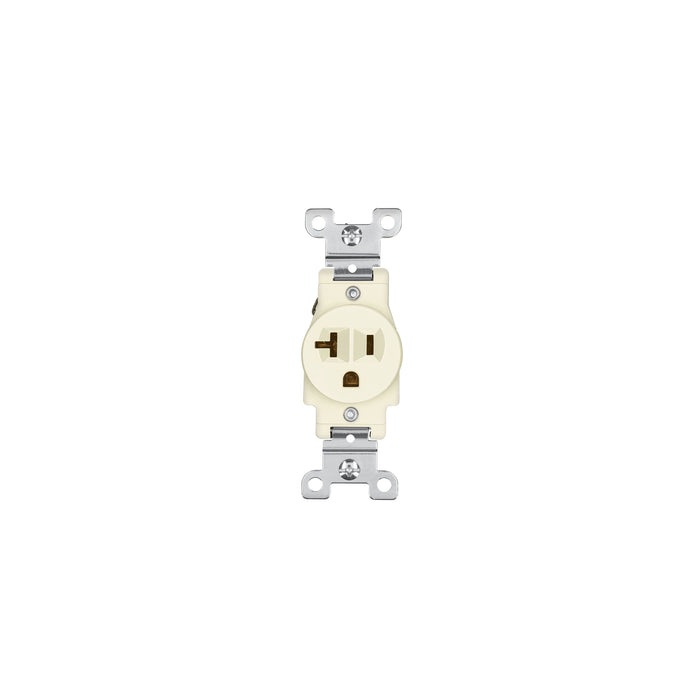 Contacto sencillo, 2 polos 3 hilos, 20 A, Standard, marfil