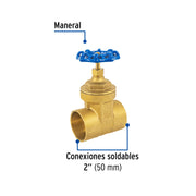 Válvula de compuerta de latón soldable de 2', FOSET