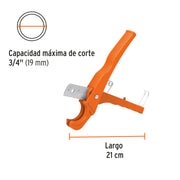Cortador de tubo plástico, corte 3/4' (19 mm), TRUPER