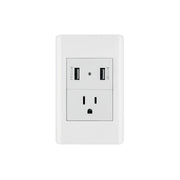 Placa armada blanca contacto y 2 puertos USB 1.5 mód, Lisboa