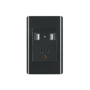 Placa armada negra contacto y 2 puertos USB 1.5 mód, Lisboa