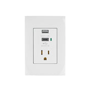 Contacto 2polos + tierra con 2 puertos USB, Oslo, blanco