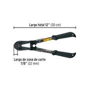 Cortapernos 12', mango tubular, PRETUL