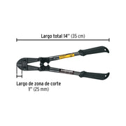 Cortapernos 14', mango tubular, PRETUL