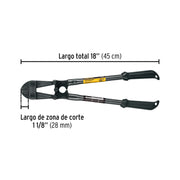 Cortapernos 18', mango tubular, PRETUL