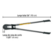 Cortapernos 36', mango tubular, PRETUL