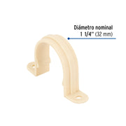 Abrazadera tipo 'U' de CPVC de 1-1/4', FOSET