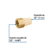 Adaptador hembra de CPVC 1/2' con inserto y tuerca de latón