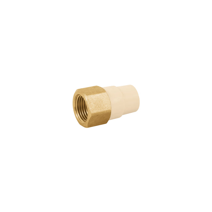 Adaptador hembra de CPVC 1/2' con inserto y tuerca de latón