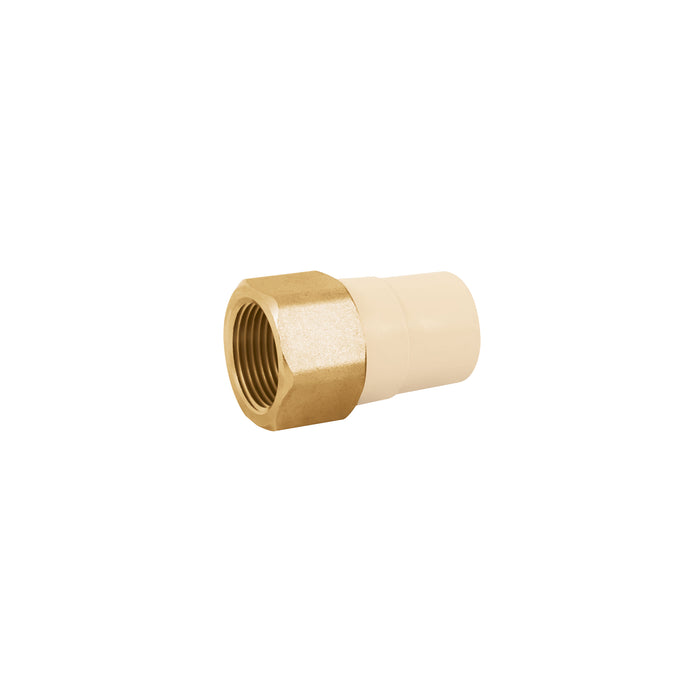 Adaptador hembra de CPVC 1' con inserto y tuerca de latón