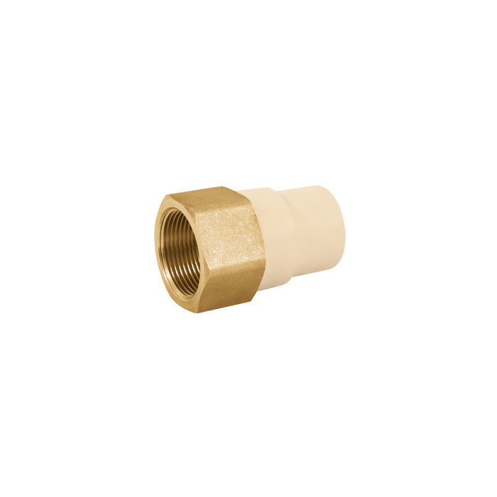 Adaptador hembra de CPVC 1-1/4'con inserto y tuerca de latón