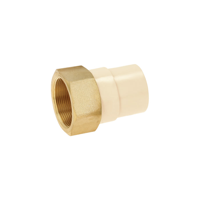 Adaptador hembra de CPVC 1-1/2'con inserto y tuerca de latón