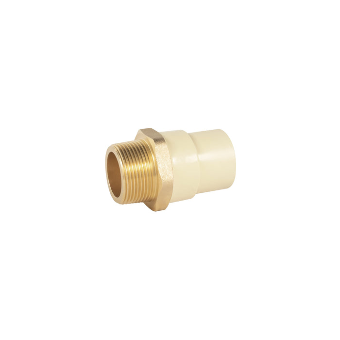 Adaptador macho de CPVC 1-1/4' con inserto y tuerca de latón