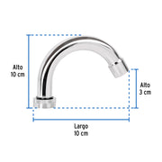 Cuello curvo para mezcladora de lavabo, cromo, BASIC
