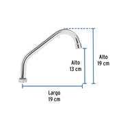 Cuello corto para mezcladora de fregadero, cromo, BASIC