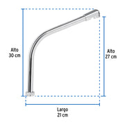 Cuello tipo cobra para mezcladora de fregadero, cromo, BASIC
