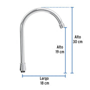 Cuello alto para mezcladora de fregadero, cromo, BASIC