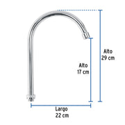 Cuello alto/curvo para mezcladora de fregadero, cromo, BASIC