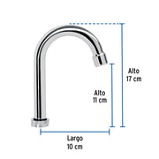 Cuello tipo bar para mezcladora de lavabo, cromo, BASIC