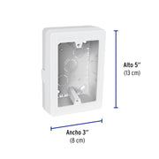 Caja de contactos para canaleta 3' x 5', blanca, VOLTECK