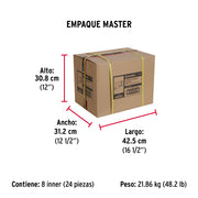 Cerradura sobreponer der instala-fácil, llave puntos, caja