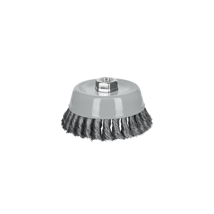 Carda copa 5' alambre trenzado fino, Multi-rosca, TRUPER