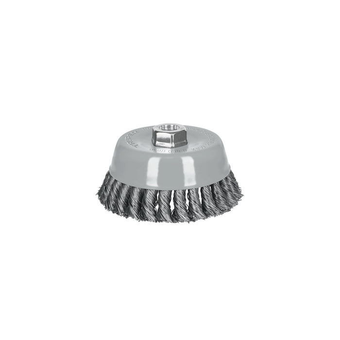 Carda copa 5' alambre trenzado grueso, Multi-rosca, TRUPER