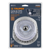 Carda copa 5' alambre trenzado fino, Multi-rosca, TRUPER