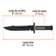 Cuchillo táctico de monte 8', TRUPER