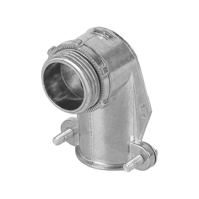 Conector curvo 3/4' para tubo flexible metálico, VOLTECK