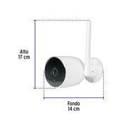 Cámara de seguridad WiFi fija para exterior, tipo bala, 2MP