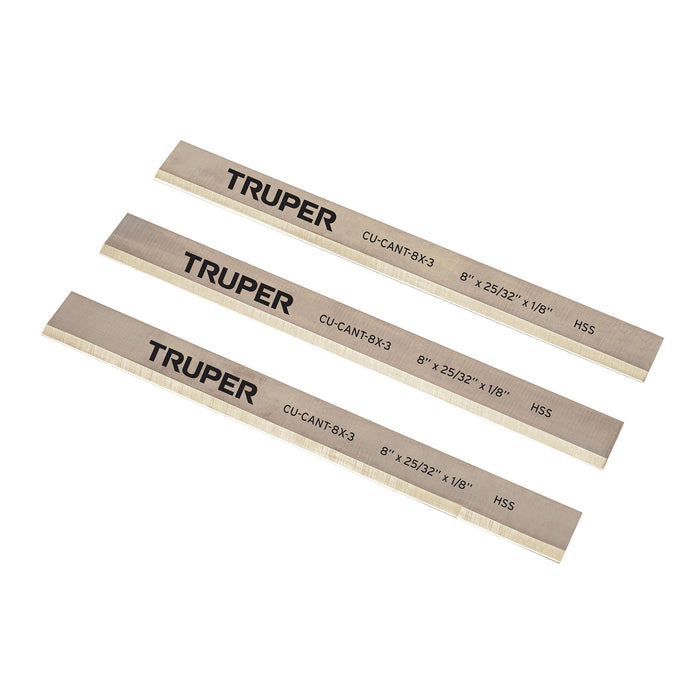 Cuchillas para canteadora CANT-8X, 3 pzs en caja, TRUPER