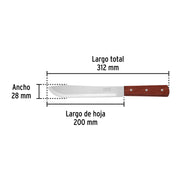 Cuchillo cebollero 8' mango de madera, PRETUL