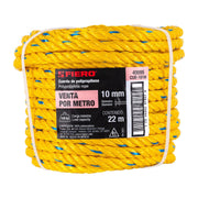 Metro de cuerda amarilla de polipropileno 10 mm, rollo 22m