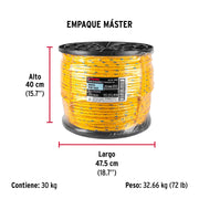 Kilo de cuerda amarilla de polipropileno 13mm, carrete 30kg