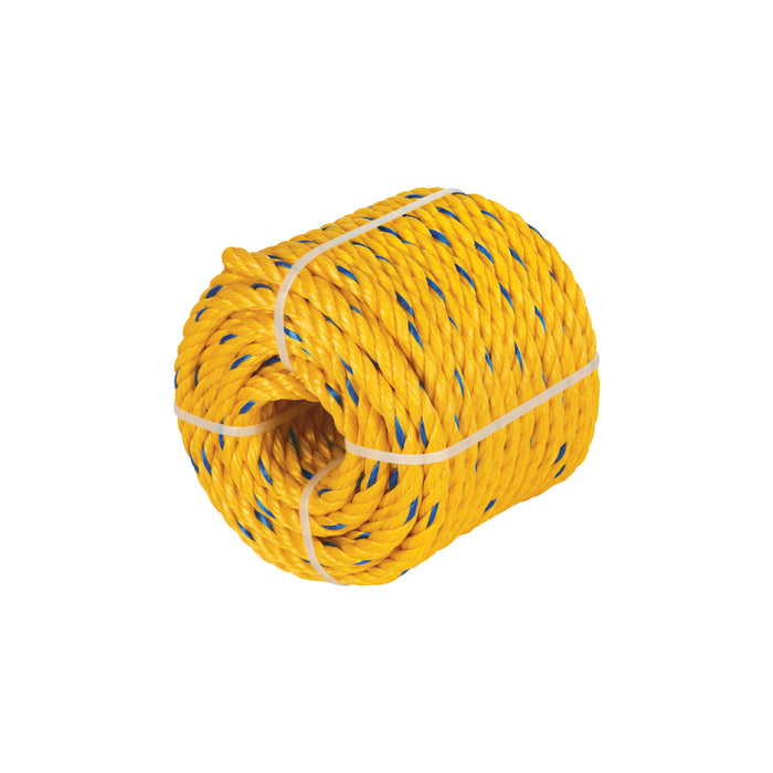 Kilo de cuerda amarilla de polipropileno 19mm, rollo 1kg