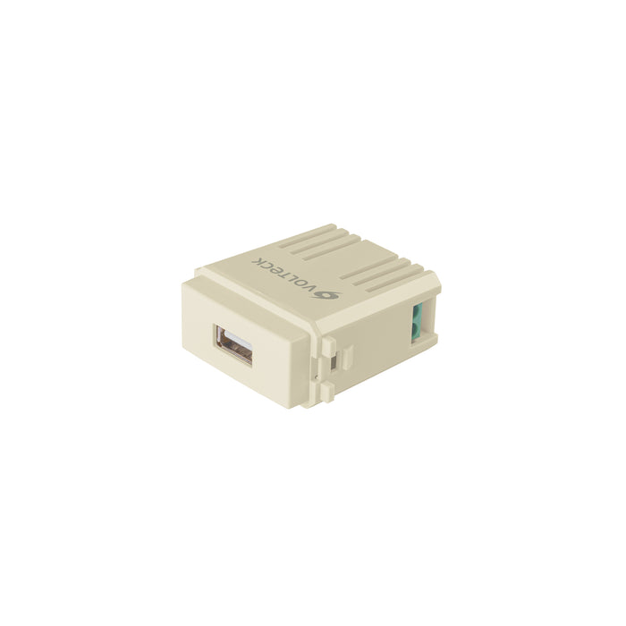 Módulo puerto USB, línea Italiana, color marfil, VOLTECK