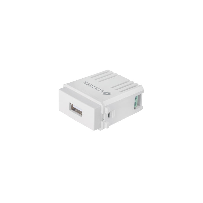 Módulo puerto USB, línea Italiana, color blanco, VOLTECK