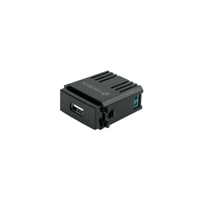 Módulo USB, línea Italiana, color negro, VOLTECK