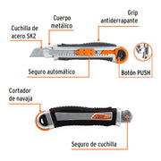 Cutter 18 mm trabajo pesado c/alma metálica y grip, EXPERT