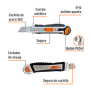 Cutter 25 mm trabajo pesado c/alma metálica y grip, EXPERT