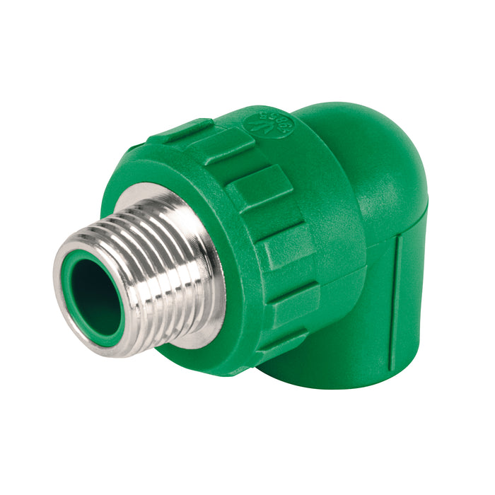 Codo 90° PPR,  1/2', rosca macho con inserto metálico, FOSET