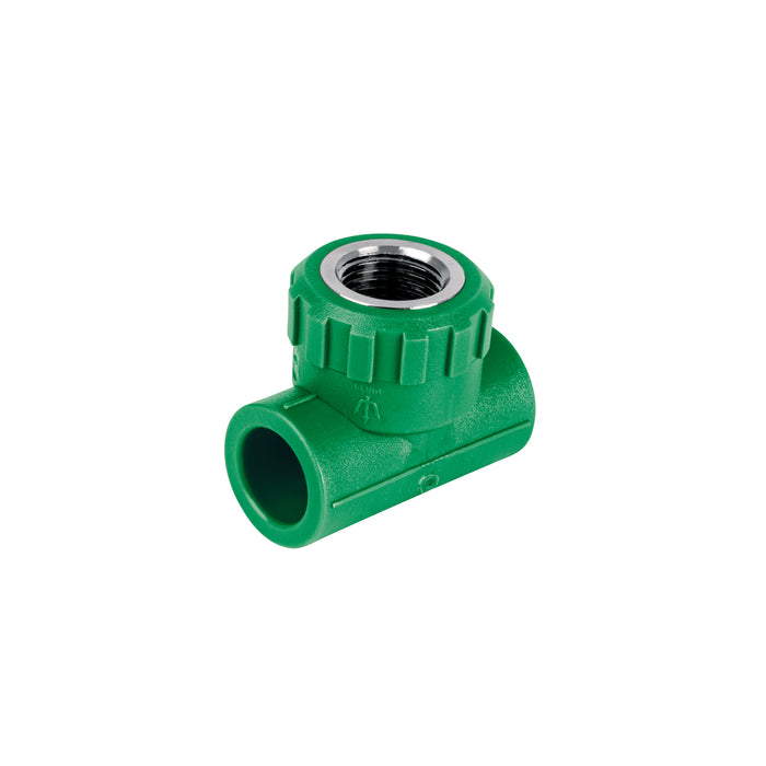 Tee hembra de PPR 1/2' con inserto metálico, FOSET