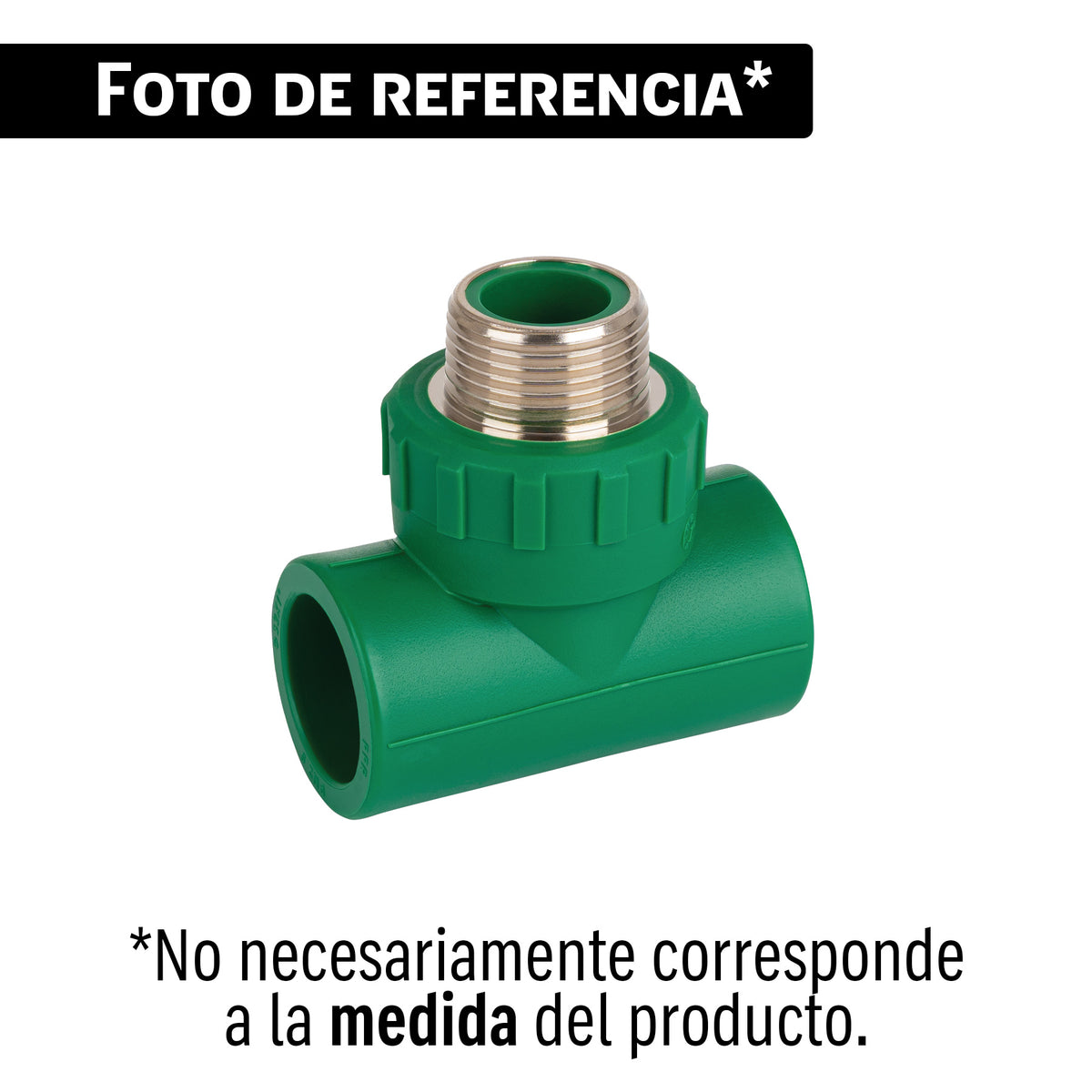 Tee macho de PPR 3/4' con inserto metálico, FOSET