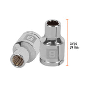Dado de 9 mm, 12 puntas, cuadro 1/2', TRUPER