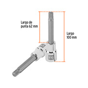 Dado punta larga bristol M10, cuadro 1/2', TRUPER