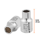 Dado de 10 mm, 12 puntas, cuadro 1/2', TRUPER