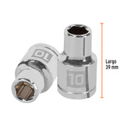 Dado de 10 mm, 6 puntas, cuadro 1/2', TRUPER